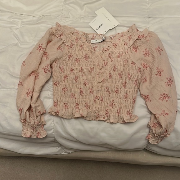 Lush Tops - Woven Pink floral blouse/top